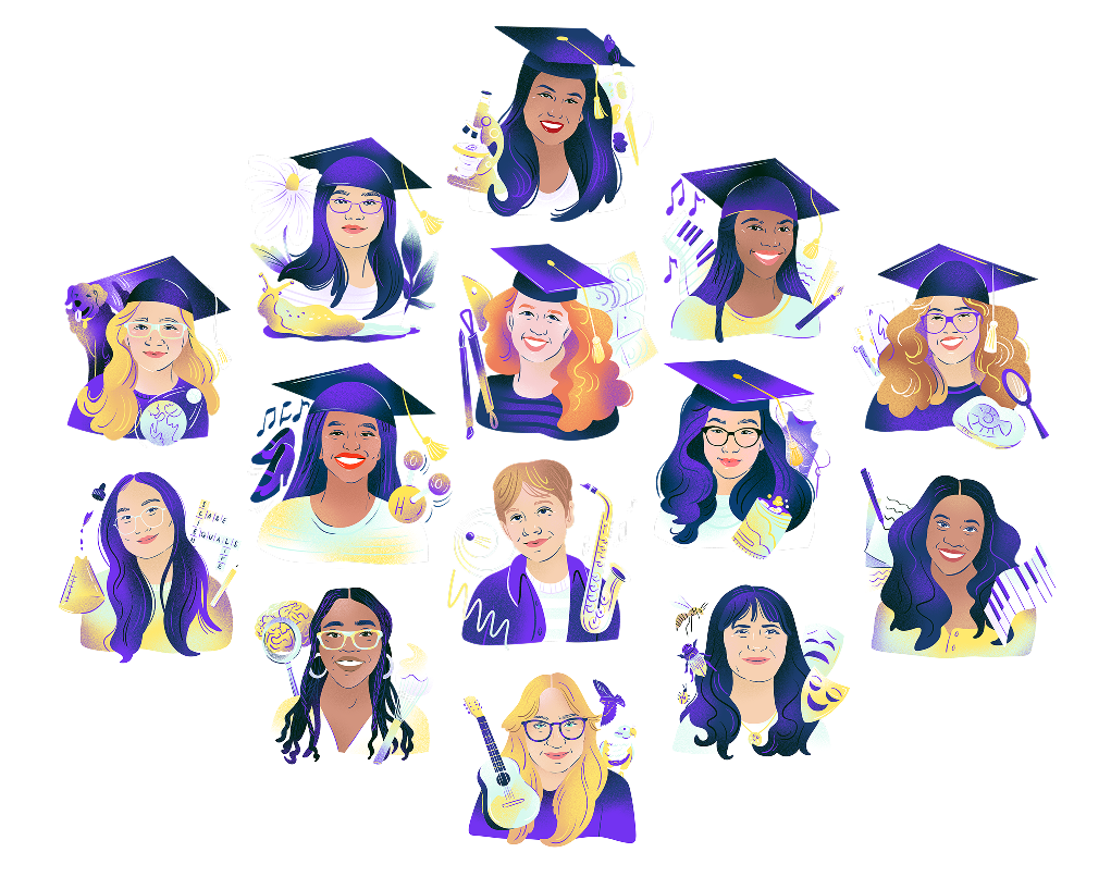 An illustration of all of our Science Ambassador Scholarship winners so far. You could be one of them!