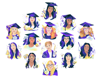 An illustration of all of our Science Ambassador Scholarship winners so far. You could be one of them!
